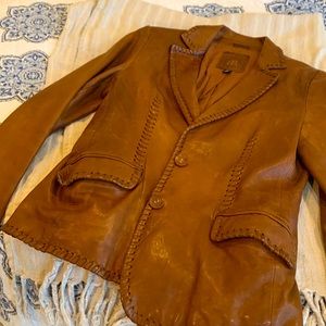 Vintage Banana Republic leather Amelia Earhart blazer. Size M